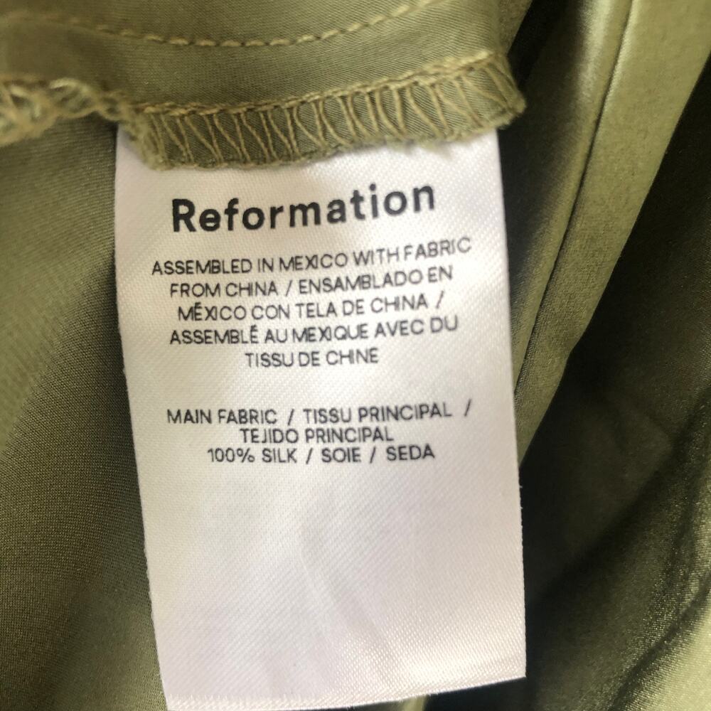 Reformation Womens Casette Silk Dress Artichoke Size 10 NWT - Picture 5 of 6